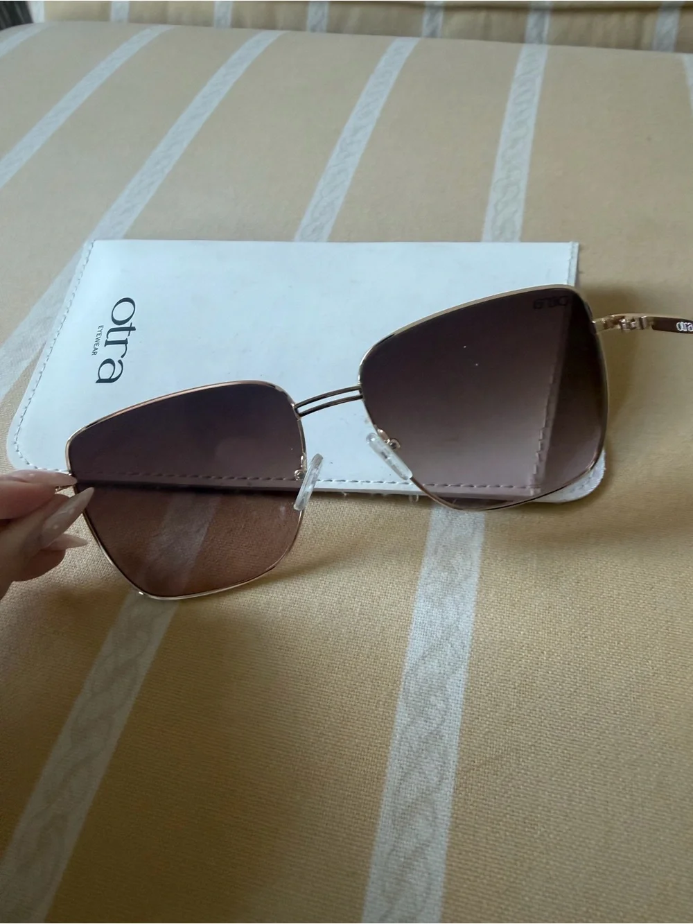 Otra Women's Gold Frame Sunglasses with Brown Lenses